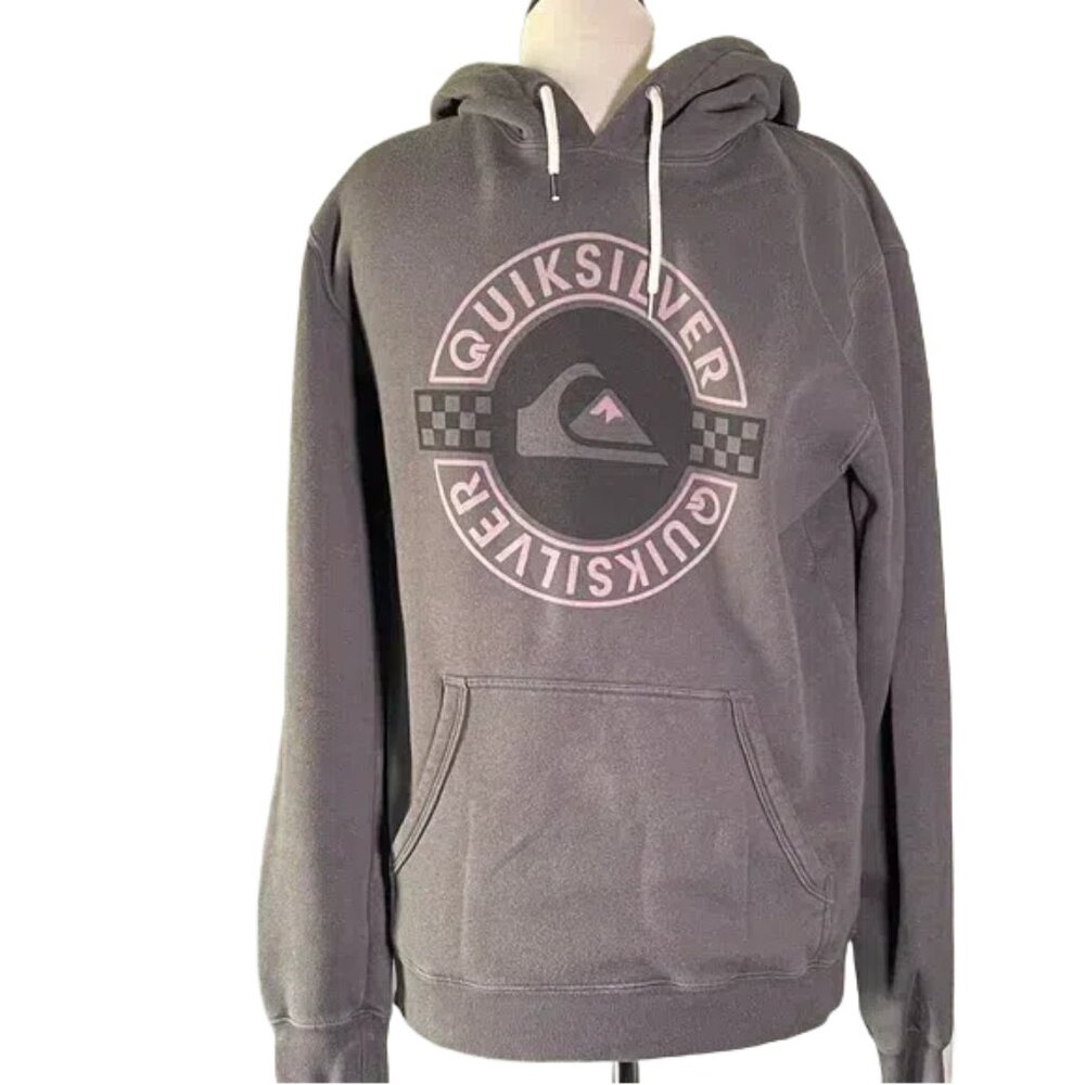 Quiksilver Charcoal Hoodie with Pink Accents